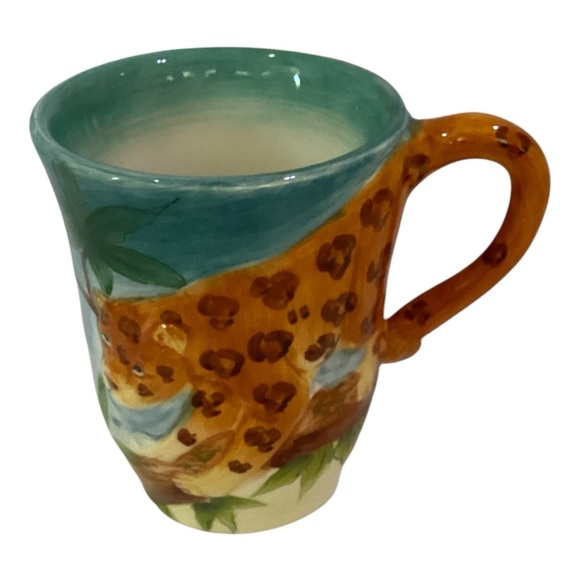 Cheetah Hand Painted Coffee Mug Ceramic Animal Cup - Picture 7 of 7